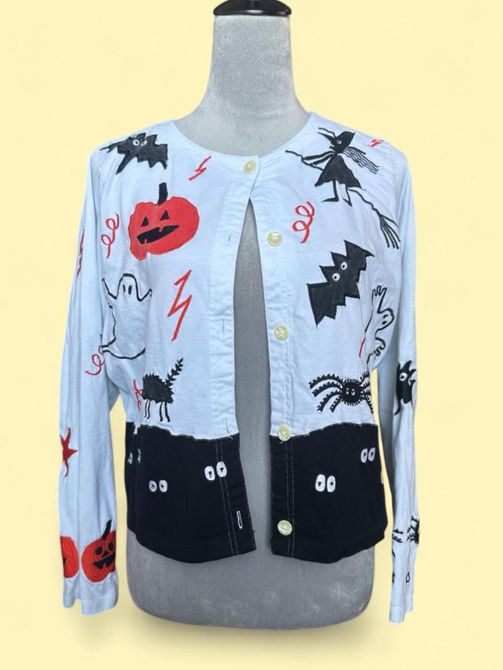 RARE Vintage Michael Simon Lite Halloween Cardigan Sweater Medium